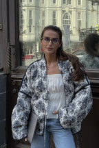 Floral Print Puffer Coat