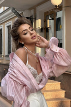 Vintage Satin Lantern Sleeve Blouse