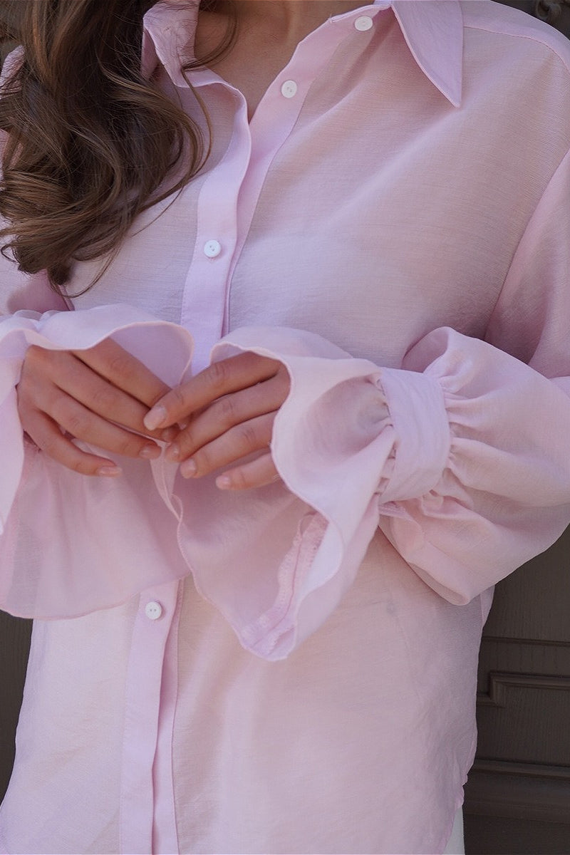 Tencel Button Up Long Sleeve Blouse