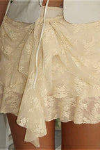 Vintage Lace Low Waist A-Line Skirt