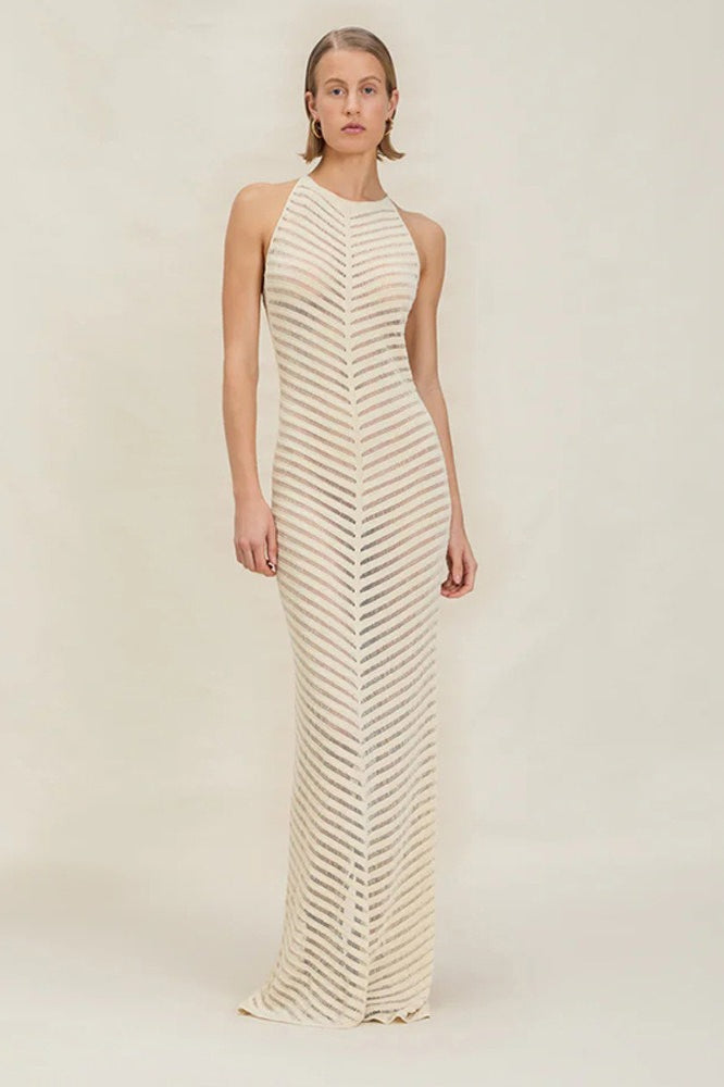 Knit Hollow Bodycon High Waist Boho Dress