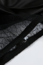 Lace Appliqué Asymmetrical Maxi Skirt