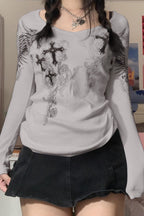 Slim Fit Printed Round Neck T-Shirt