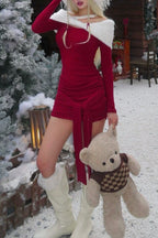Christmas Contrast Knit Mini Dress