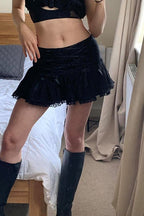 Lace Up Gothic A-Line Skirt