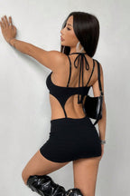 Backless Two Tone Cami Bodycon Mini Dress