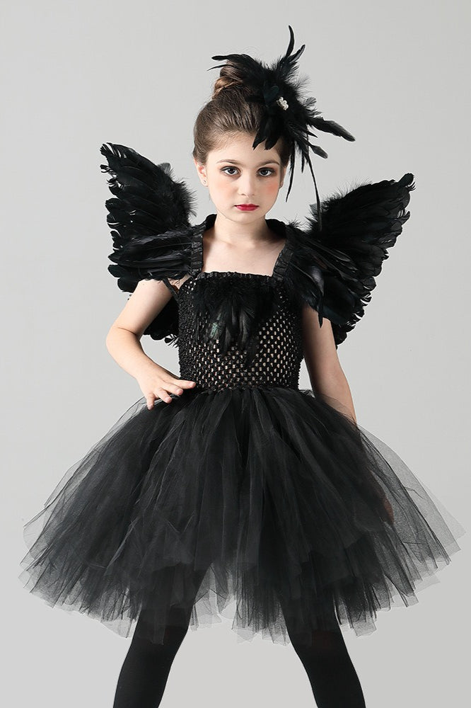 Black Swan Dress Kid Halloween Costume