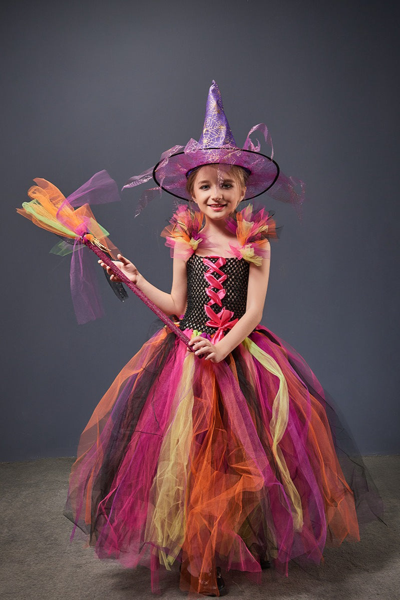 Witch Tutu Dress Kid Halloween Costume