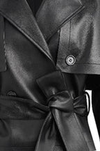 Street Style Cropped Leather Coat