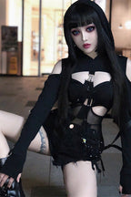 Mesh Cropped Long Sleeve Hoodie