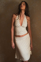 Polka Dot Halter Top Two Pieces Set