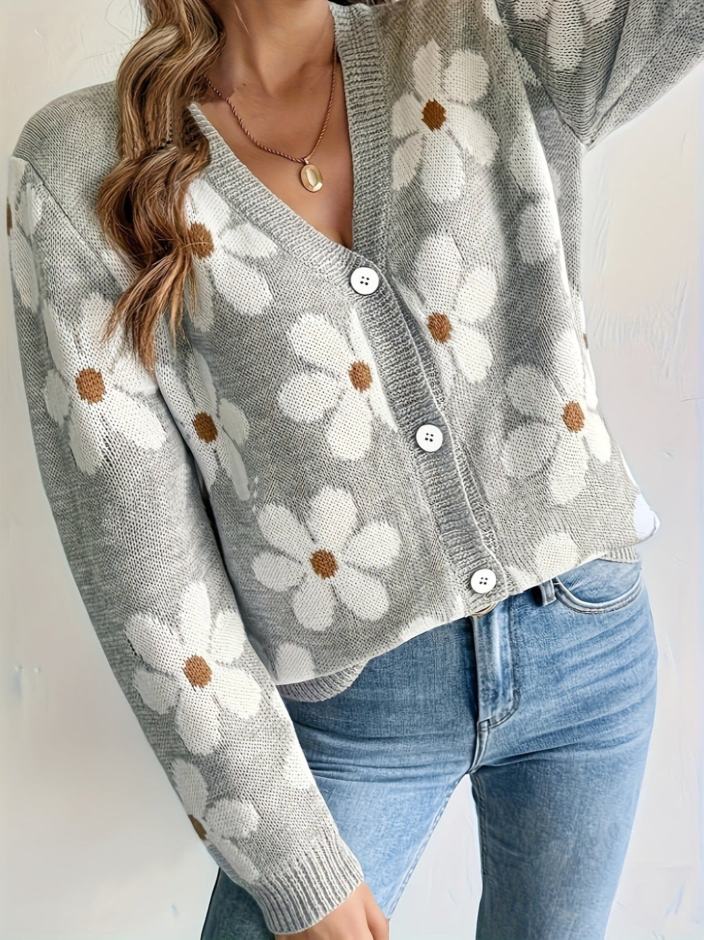 Fitted Long Sleeve Knit Cardigan