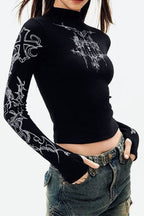 Y2K High Neck T-Shirt