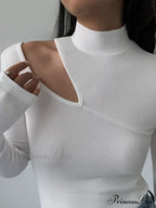 Easy On Me Cutout Modern Mock Neck Long Sleeve Top