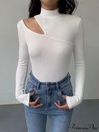 Easy On Me Cutout Modern Mock Neck Long Sleeve Top