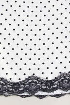 Lace-Trim V-Neck Polka Dot Halter Backless Mini Dress