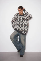 Long Sleeve Colorblock Knit Sweater