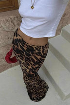 Leopard Print High Waist Maxi Skirt