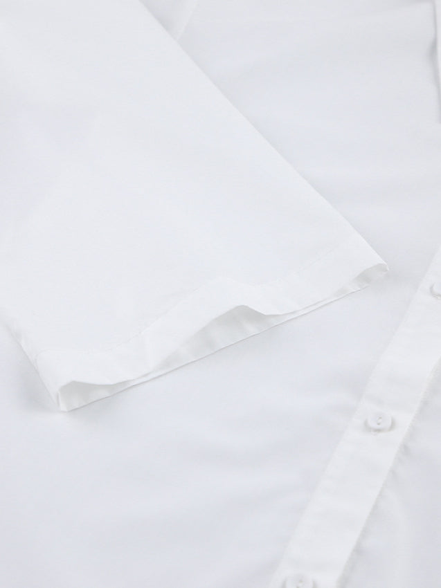 Bow Tie Long Sleeve White Blouse