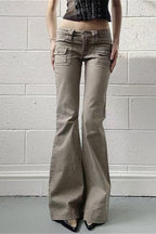 Slight Stretch Low Rise Flare Jeans