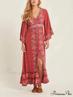 Eclectic Flower Pattern Long Dress