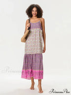 Eclectic Flowery Spaghetti Strap Gathered Floral Dress