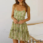 Eclectic Flowery Spaghetti Strap Informal Floral Dress