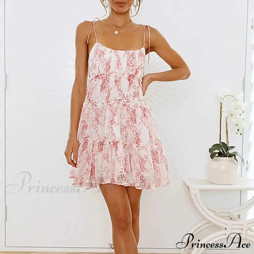 Eclectic Flowery Spaghetti Strap Informal Floral Dress