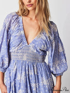 Eclectic Gathered Waist Flower Dress