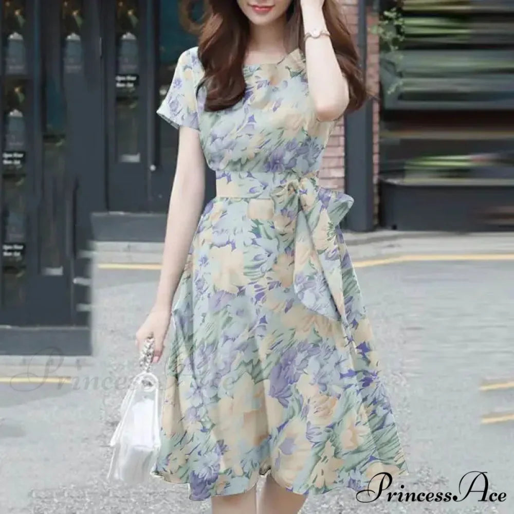 Eclectic Knee-length Flower Print Sundress