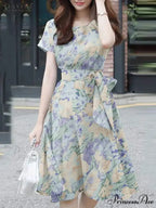 Eclectic Knee-length Flower Print Sundress