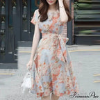 Eclectic Knee-length Flower Print Sundress