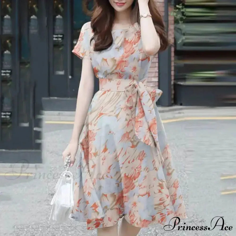 Eclectic Knee-length Flower Print Sundress