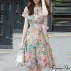 Eclectic Knee-length Flower Print Sundress