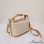 Eclectic Straw Crossbody Bucket Beach Purse