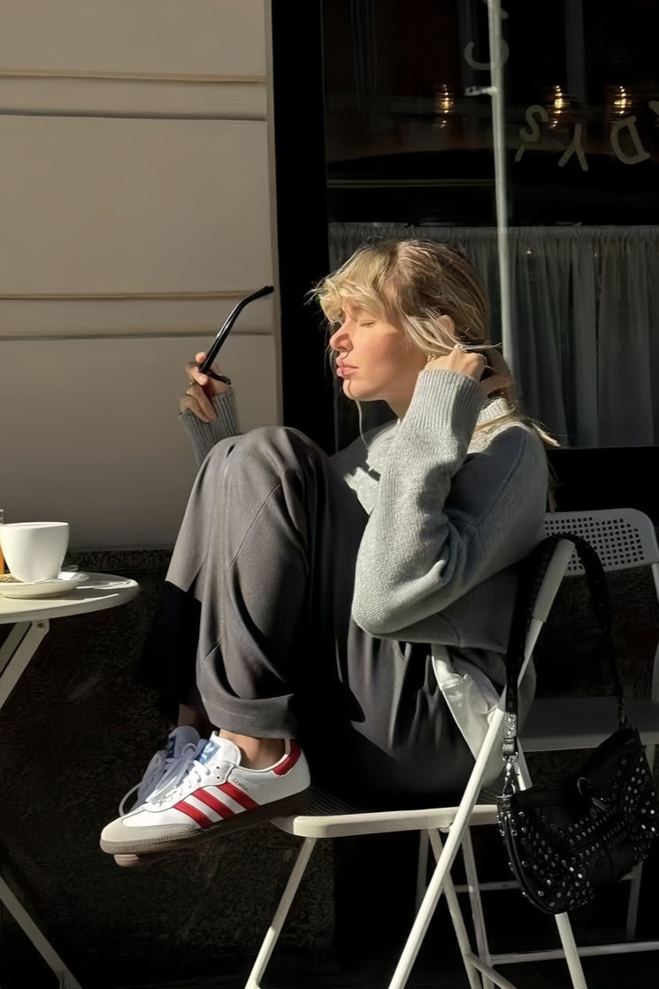 Thickened Crew Neck Cropped Sweater