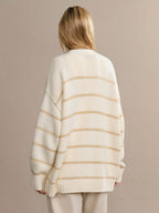Striped Loose Knit Cardigan