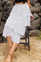 Polka Dot High Waist Tiered Skirt