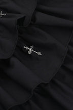 Gothic Short Sleeve Fitted Blouse