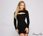 Edgy Babe Ribbed Charming Knit Mini Dress