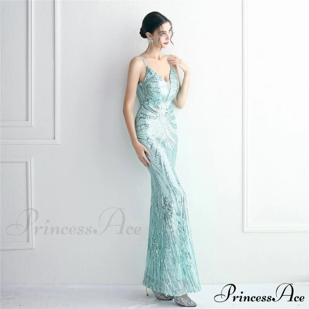 Edlyn Sequin Laceup Charming Mermaid Formal Dress