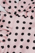 V Neck Halter Polka Dot Blouse
