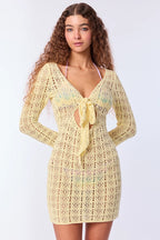 Sun Protection Hollow Tie Boho Dress
