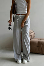 Tie Waist Two Piece Look Trousers Pants
