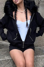 Oversized Furry Hooded Hoodie