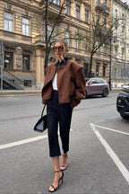 Padded Shoulder Solid Coat