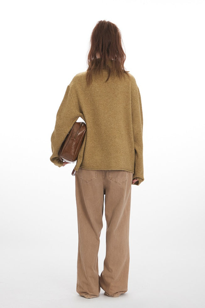 Vintage Cozy High Neck Loose Fit Sweater