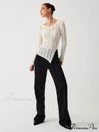 Effortless See Through Trendy Open Knit Top