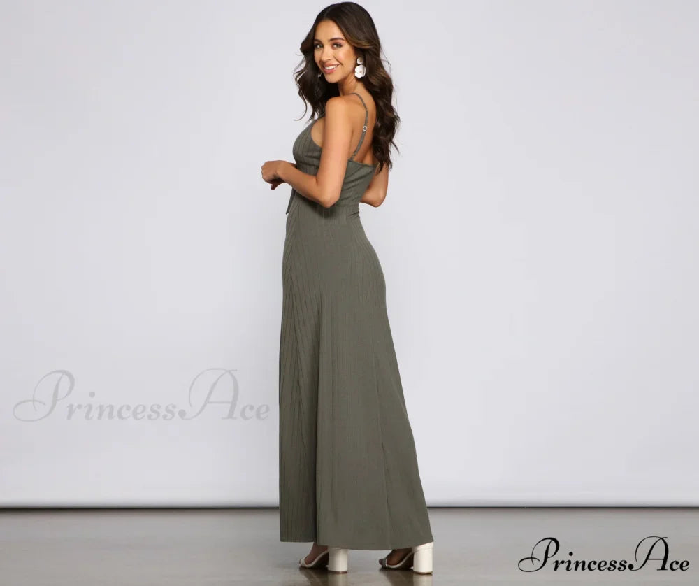 Effortless Style Stylish Tie-Front Maxi Dress