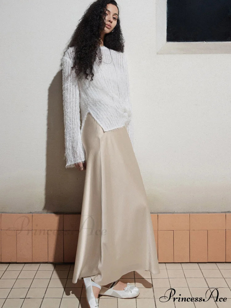 Effortlessly Split Graceful Long Sleeve Blouse